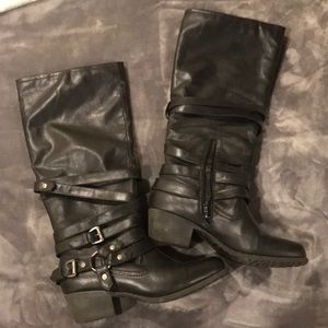 Pink & pepper leather boots.